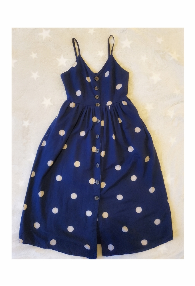 Japna linen and cotton polka dot dress